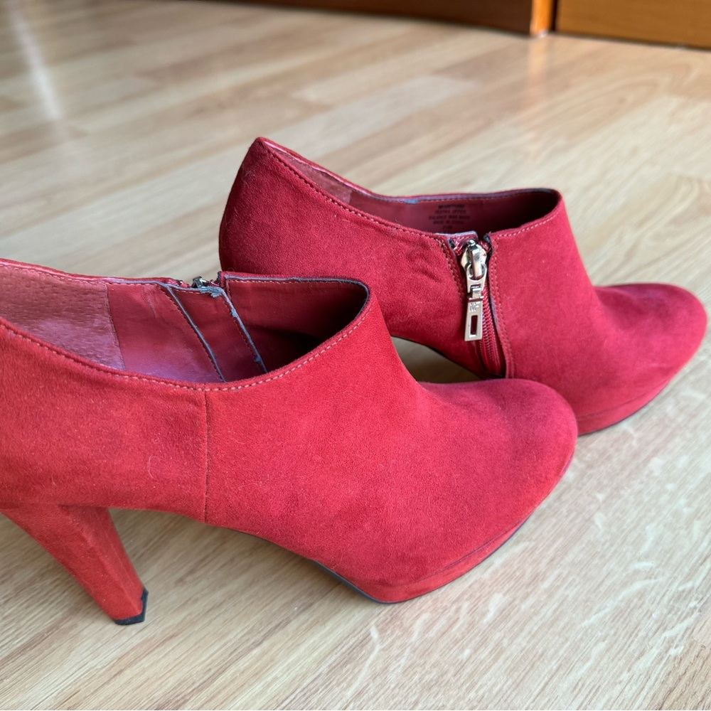 Marc Fisher Red Ankle Platform Booties